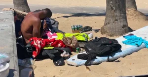 Homeless in beach