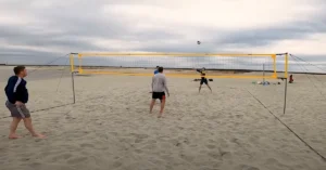 beach volleyball.